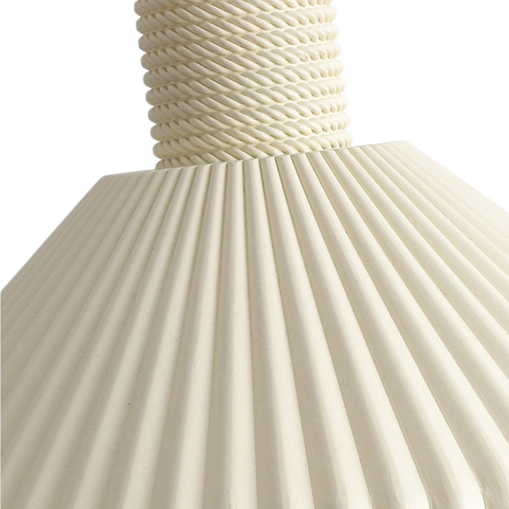 Moderna Lámpara Colgante Conical de Resina con Pliegues de 1 Luz para Mesa de Comedor
