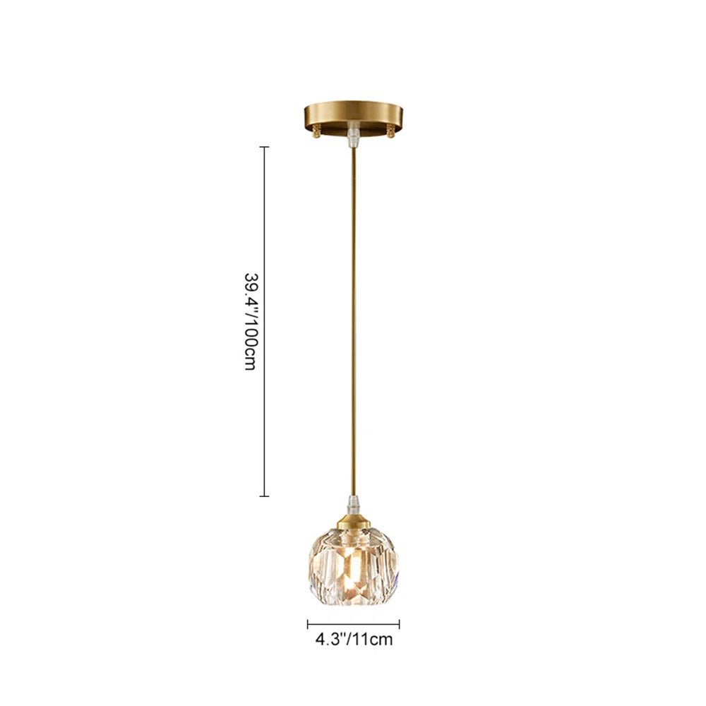 Moderno Colgante de Cristal de Vidrio Redondo de 1 Luz