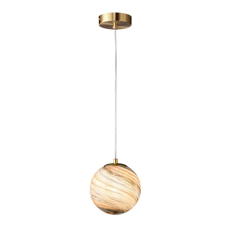 Lámpara Colgante de Vidrio Esférico Creativo Saturno de 1 Luz Moderna