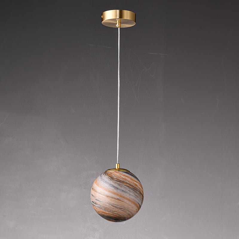 Lámpara Colgante de Vidrio Esférico Creativo Saturno de 1 Luz Moderna