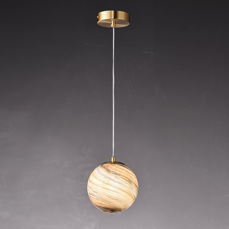 Lámpara Colgante de Vidrio Esférico Creativo Saturno de 1 Luz Moderna