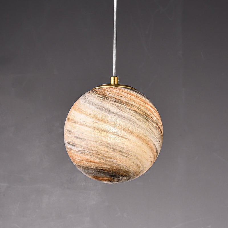 Lámpara Colgante de Vidrio Esférico Creativo Saturno de 1 Luz Moderna