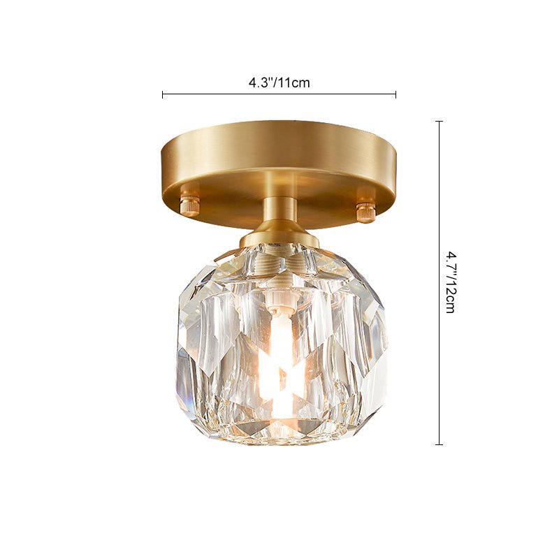 Moderno Montaje Semi Empotrado de Cristal Pequeño de 1 Luz