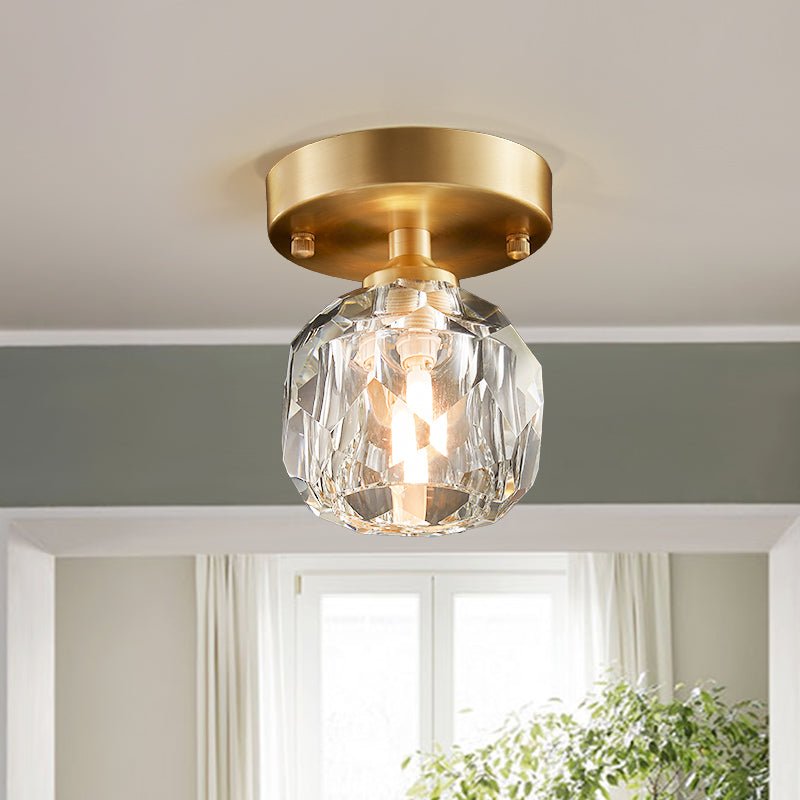 Moderno Montaje Semi Empotrado de Cristal Pequeño de 1 Luz