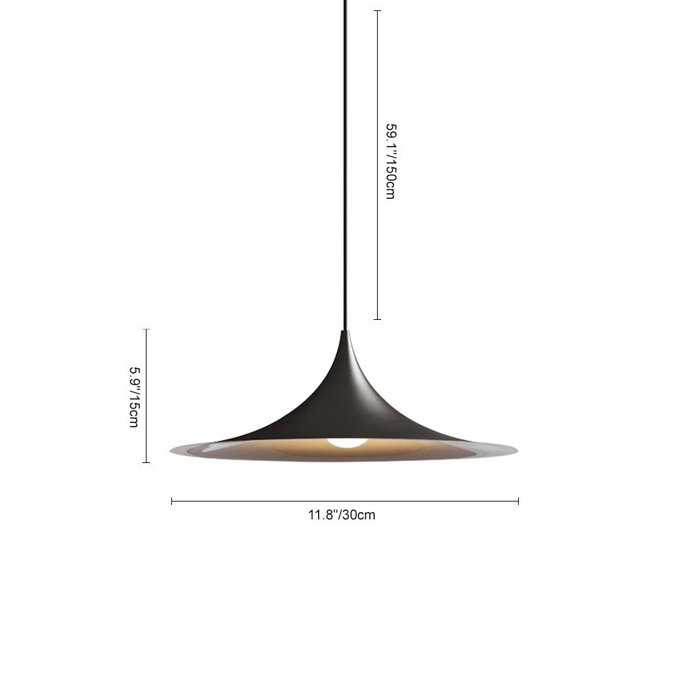 Lámpara colgante moderna de cono diseño trompeta de 1 luz