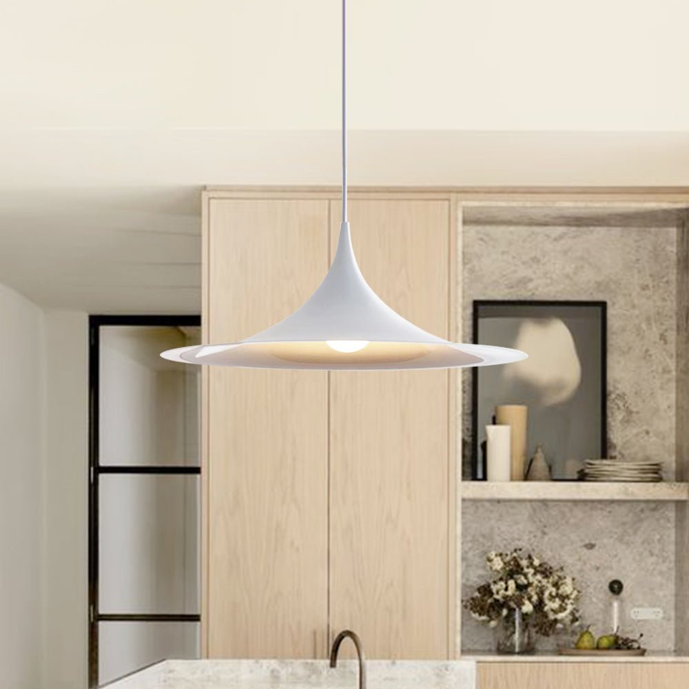 Lámpara colgante moderna de cono diseño trompeta de 1 luz