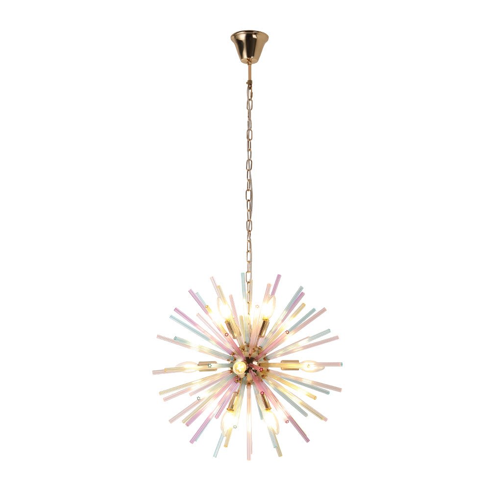 Moderno candelabro Sputnik de 12 luces colorido arcoíris