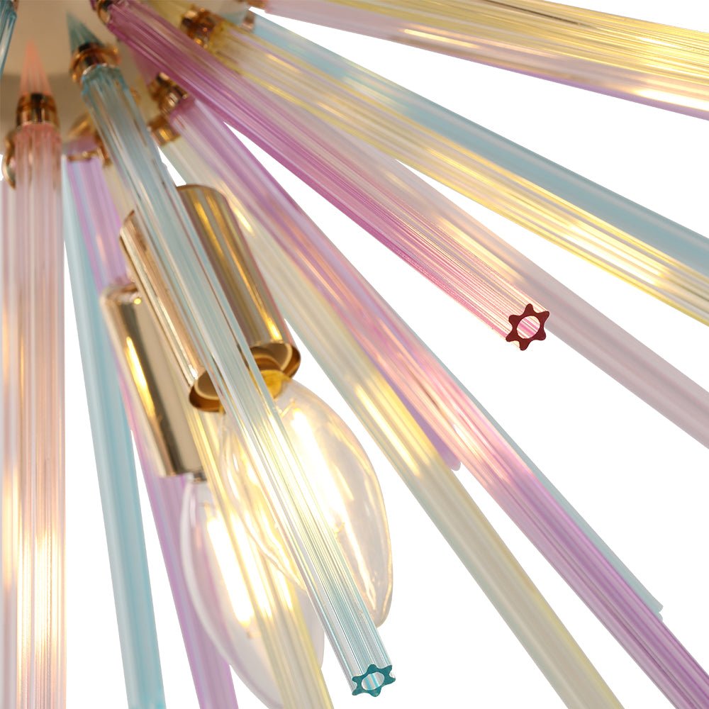 Moderno candelabro Sputnik de 12 luces colorido arcoíris