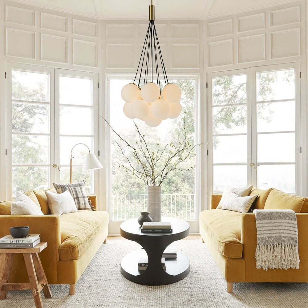 Moderno Candelabro de Burbuja de Vidrio con 13 Luces