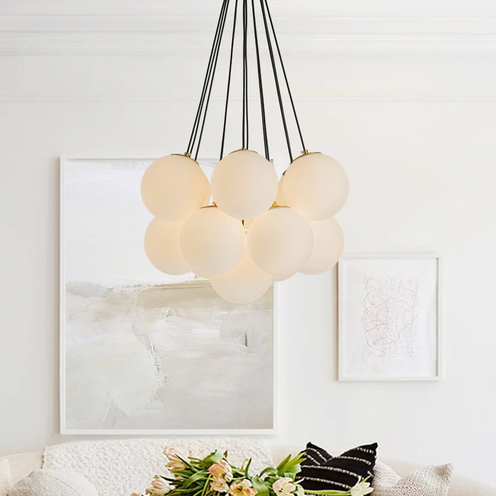 Moderno Candelabro de Burbuja de Vidrio con 13 Luces
