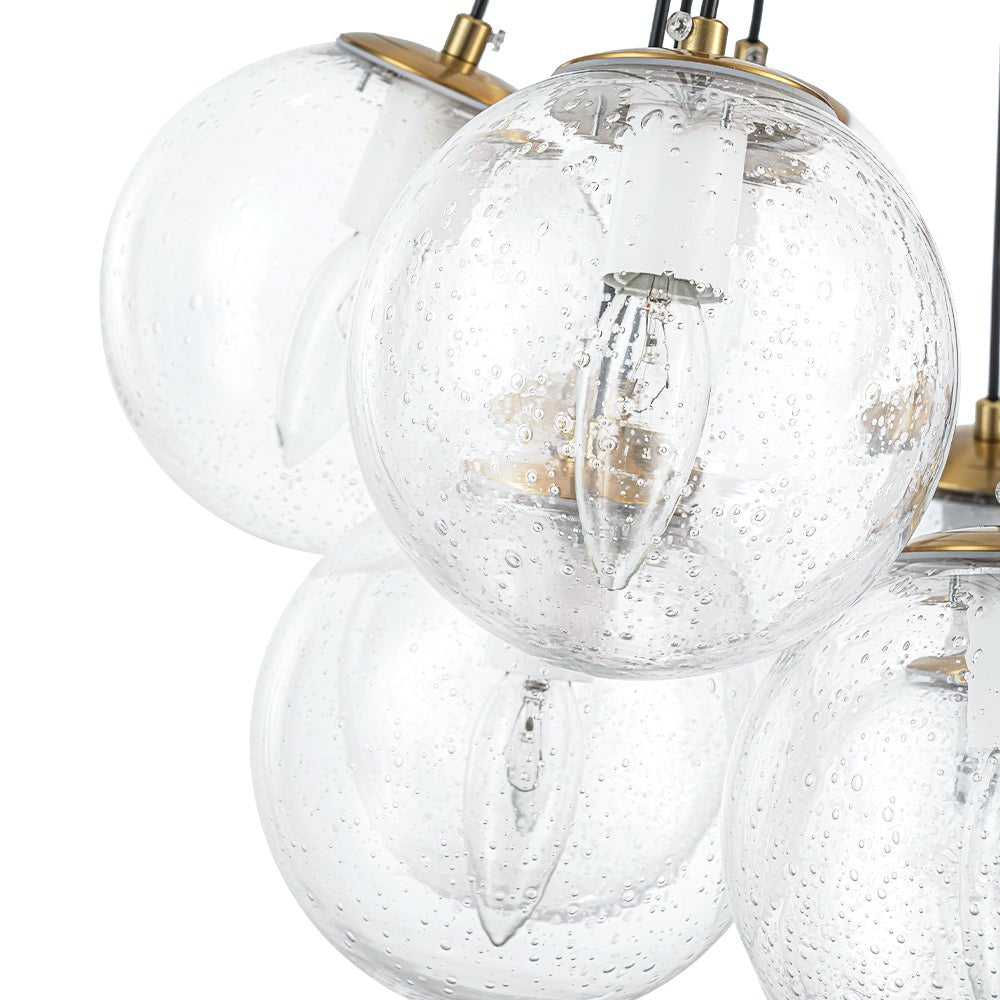 Moderno Candelabro de Burbuja de Vidrio con 13 Luces