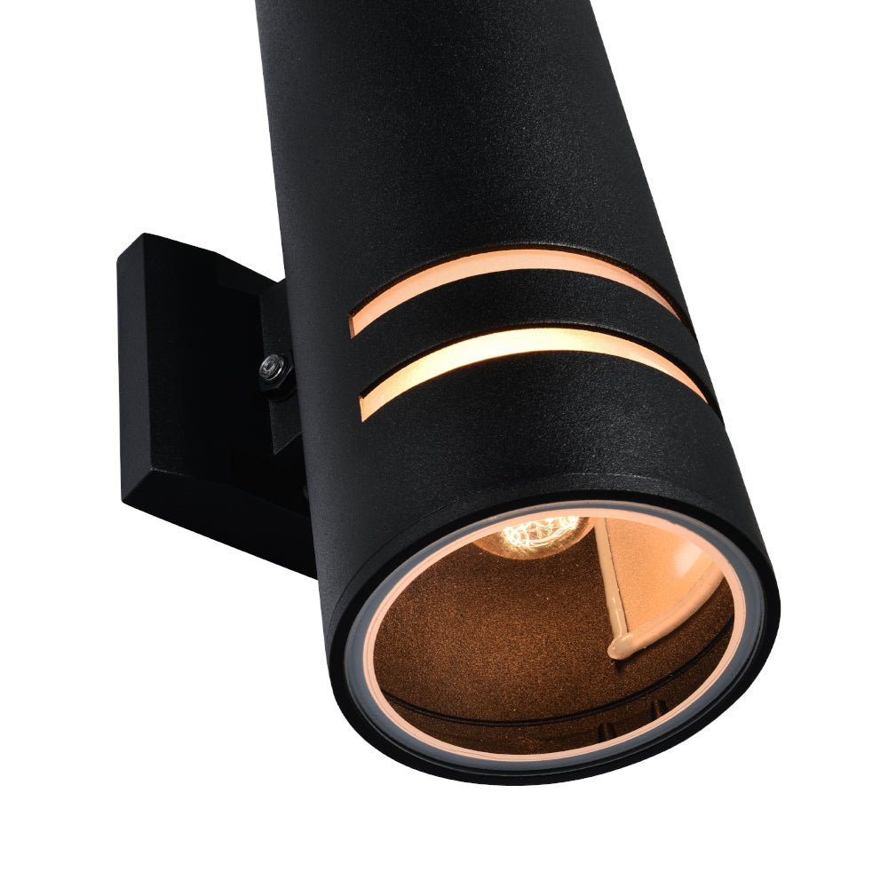 Moderna Lámpara de Pared Exterior Cilíndrica de 2 Luces
