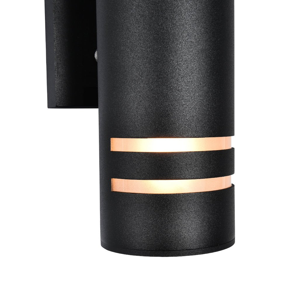 Moderna Lámpara de Pared Exterior Cilíndrica de 2 Luces