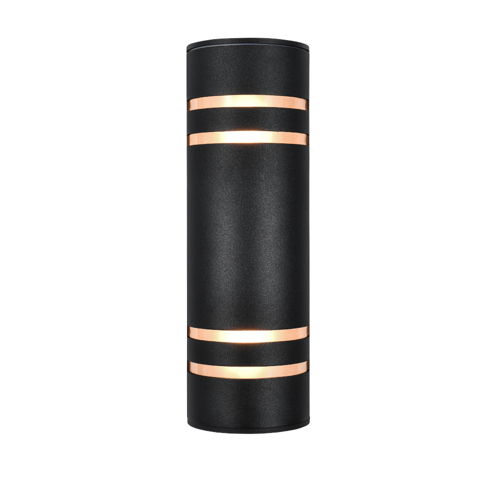 Moderna Lámpara de Pared Exterior Cilíndrica de 2 Luces