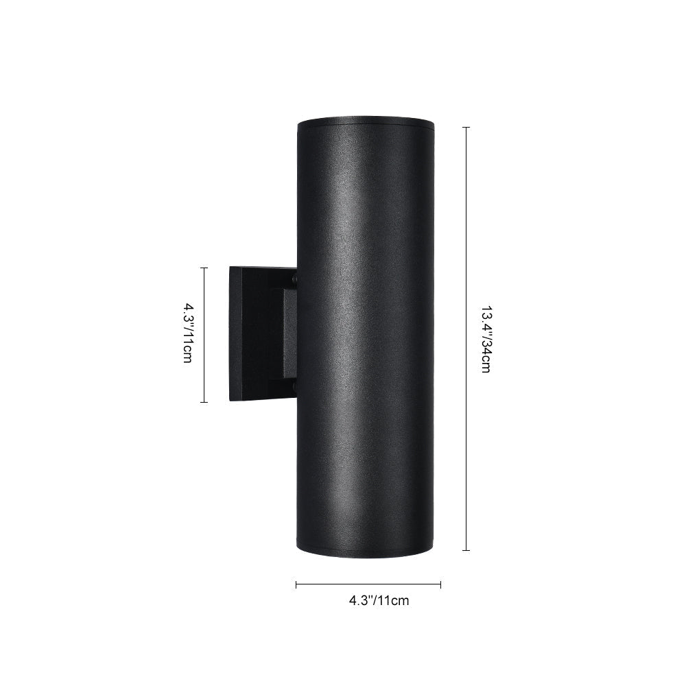 Moderna Lámpara de Pared Exterior Cilíndrica de 2 Luces