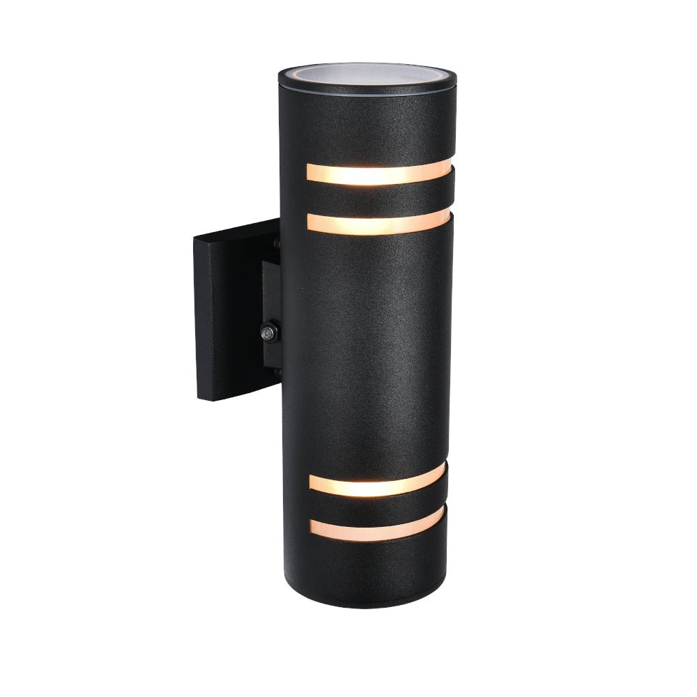 Moderna Lámpara de Pared Exterior Cilíndrica de 2 Luces