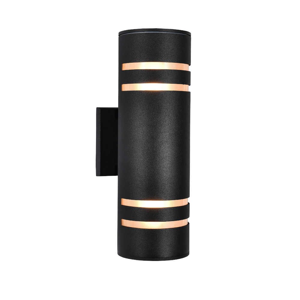 Moderna Lámpara de Pared Exterior Cilíndrica de 2 Luces