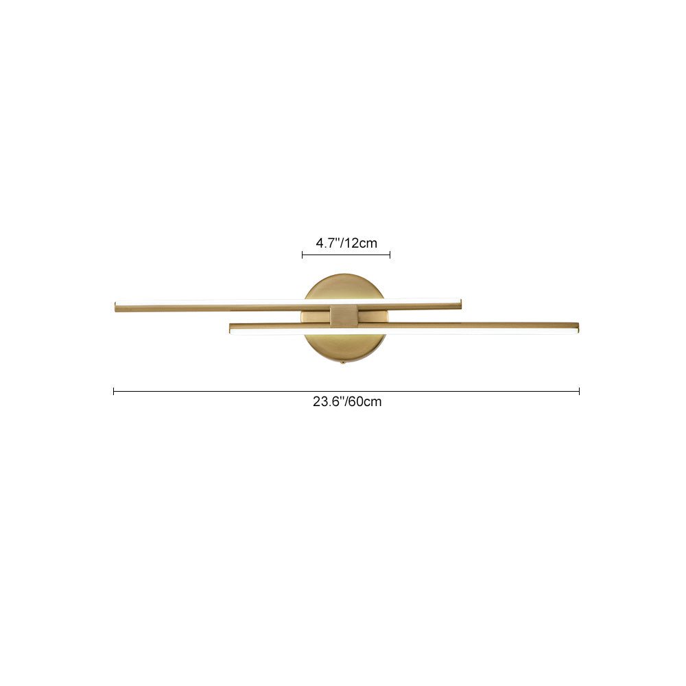 Moderna Lámpara de Espejo Lineal de LED de 2 Luces con Rayas en Luz Fría