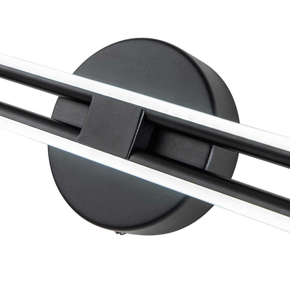 Moderna Luz de Vanity Lineal de 2 Luces LED con Rayas en Luz Cálida