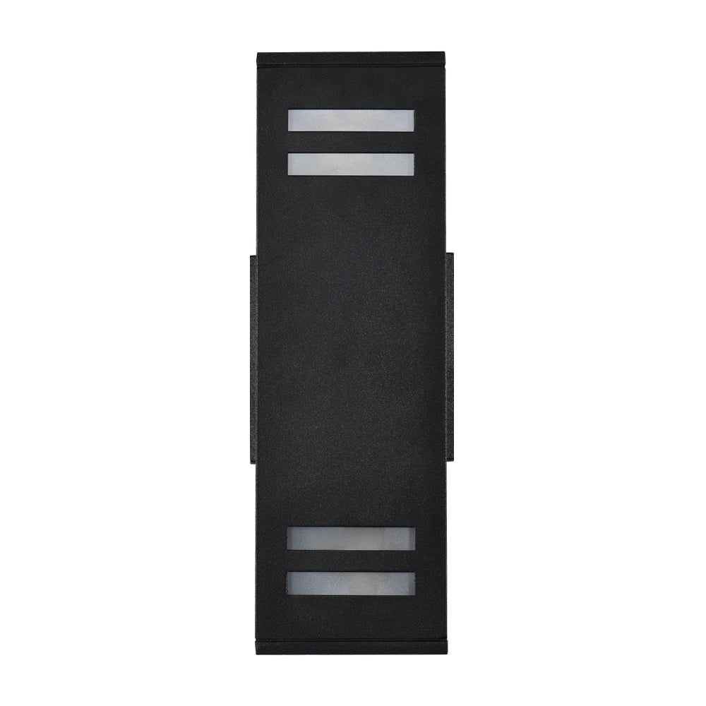 Moderna Lámpara de Pared Exterior Rectangular Negra Impermeable de 2 Luces