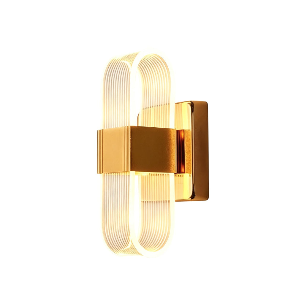 Aplique de Pared LED Ovalado Estriado Dimmable de 3 Colores Moderno