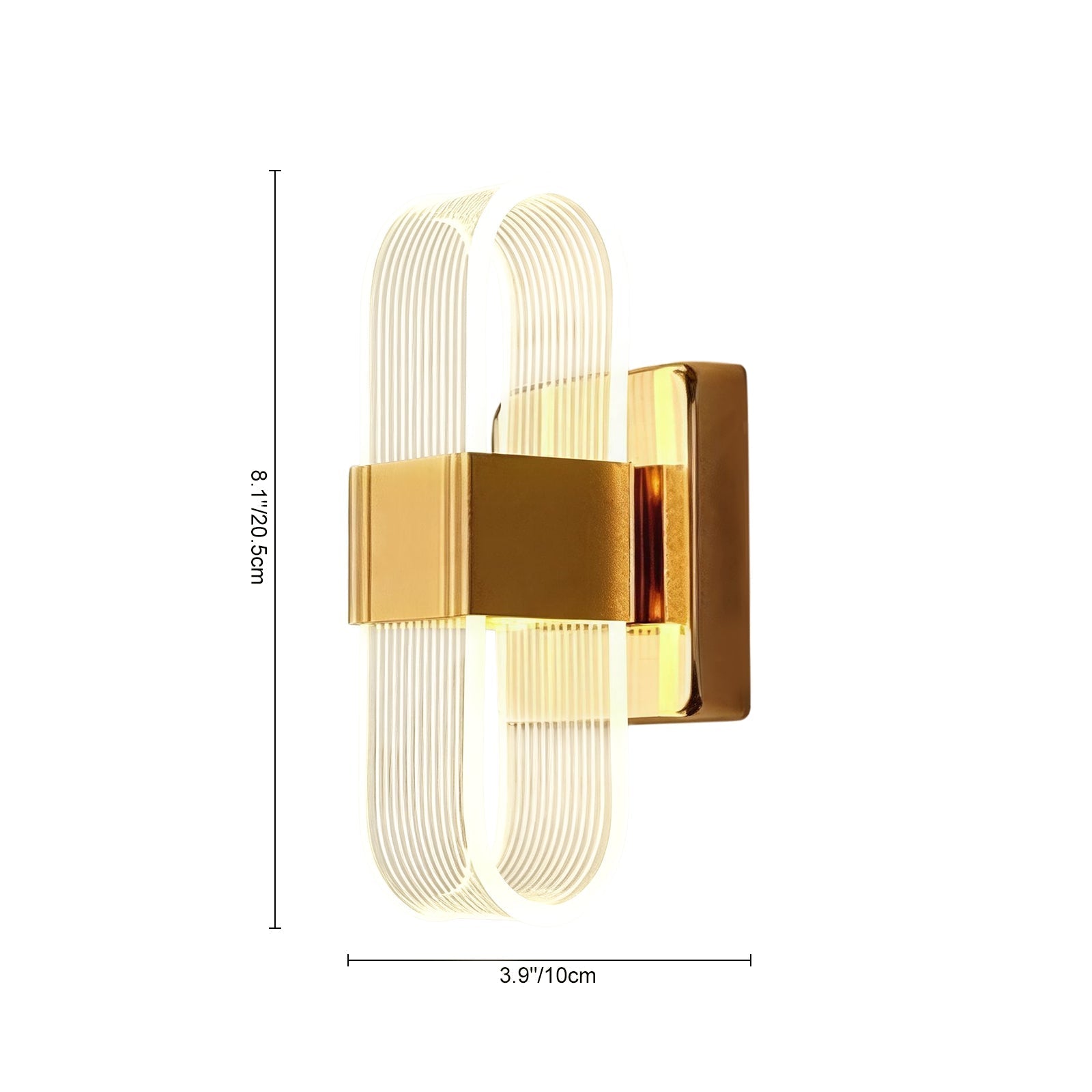 Aplique de Pared LED Ovalado Estriado Dimmable de 3 Colores Moderno