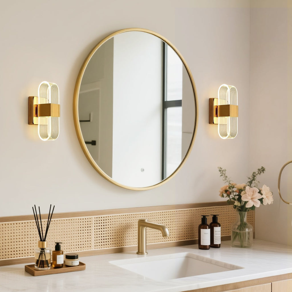 Aplique de Pared LED Ovalado Estriado Dimmable de 3 Colores Moderno