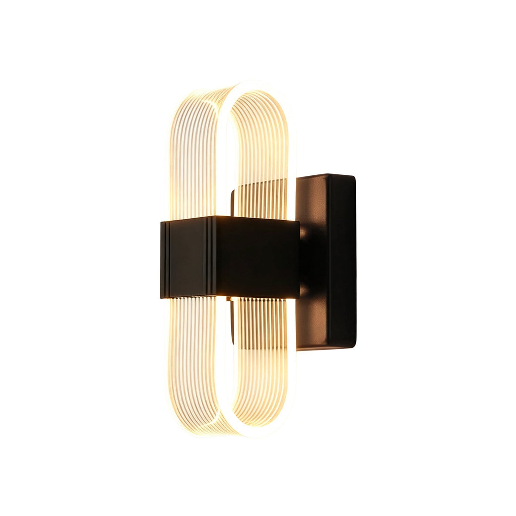Aplique de Pared LED Ovalado Estriado Dimmable de 3 Colores Moderno