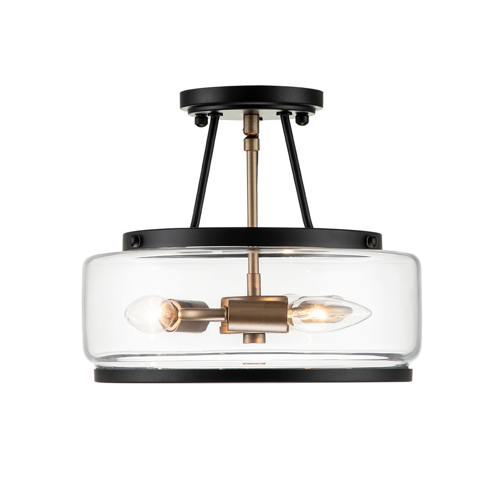 Moderna Lámpara de Techo Semi Flush de Vidrio con 3 Luces