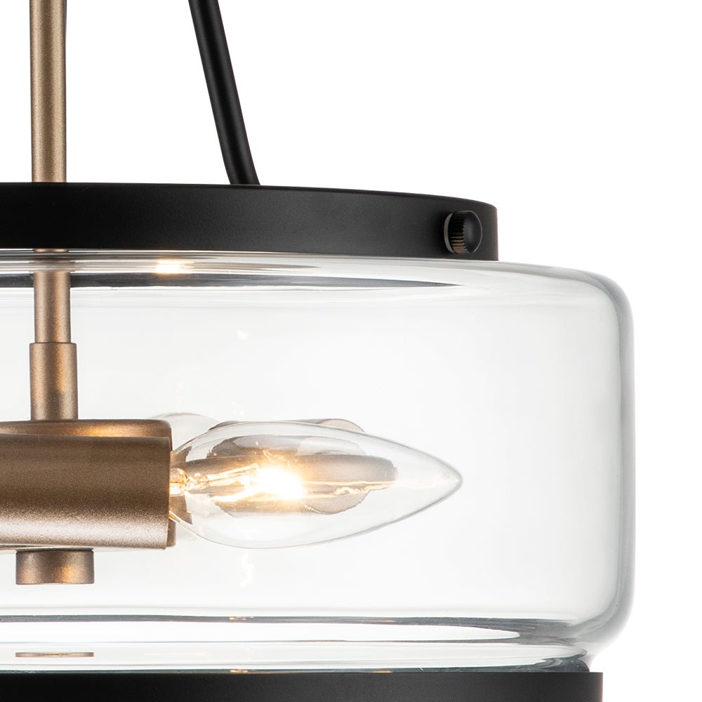 Moderna Lámpara de Techo Semi Flush de Vidrio con 3 Luces