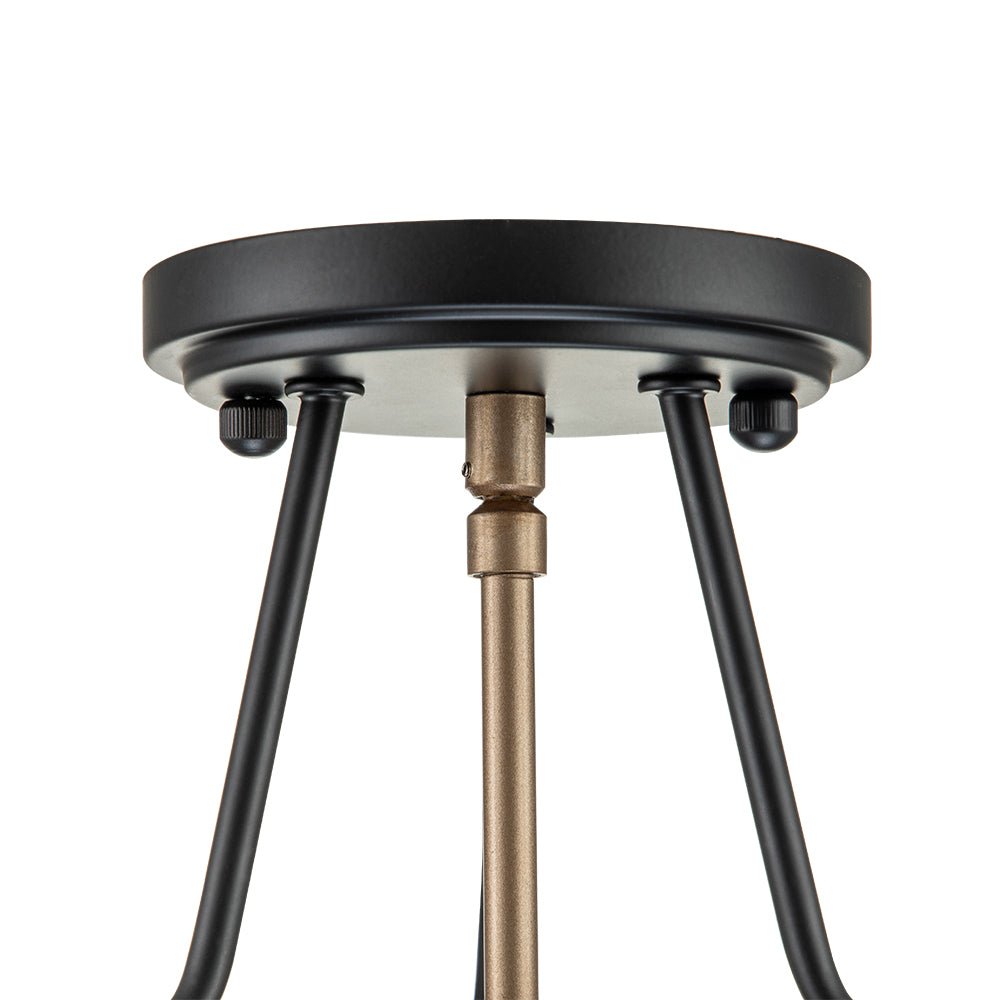 Moderna Lámpara de Techo Semi Flush de Vidrio con 3 Luces