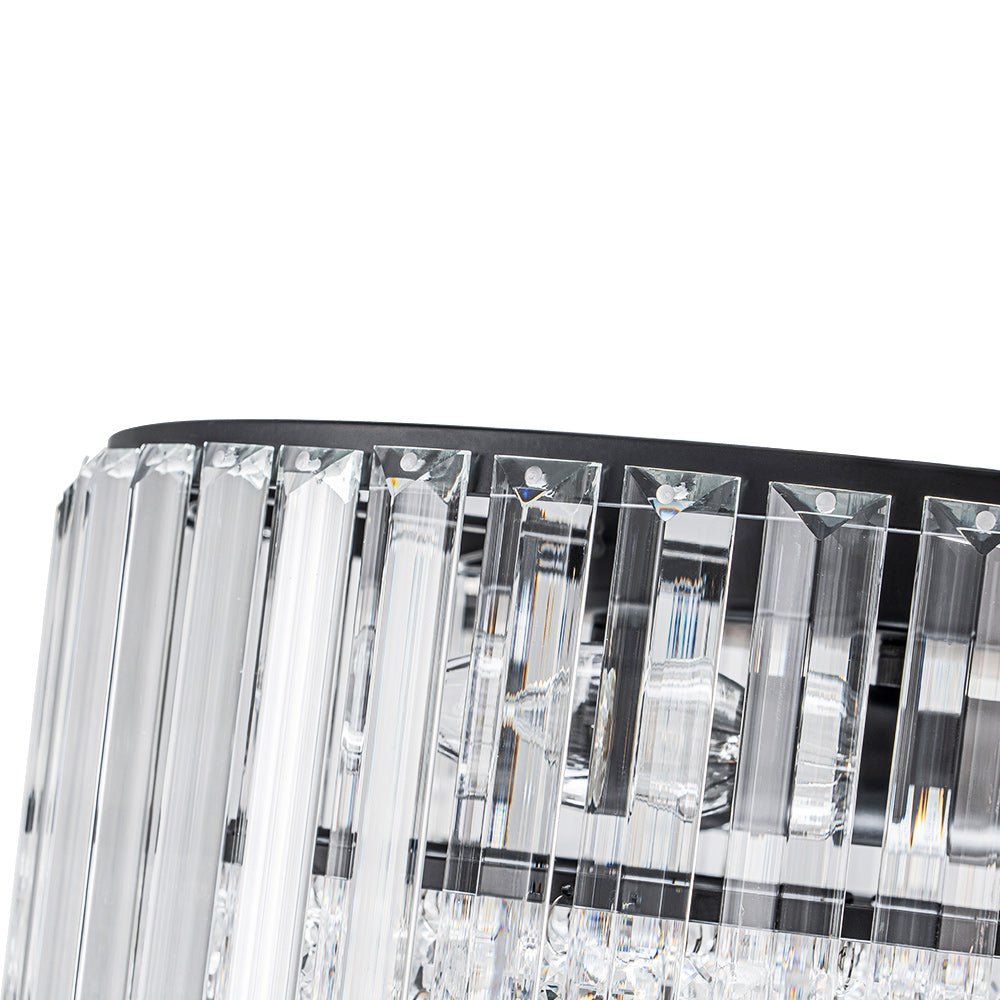 Moderna Lámpara de Techo de Cristal Redonda de 3 Luces