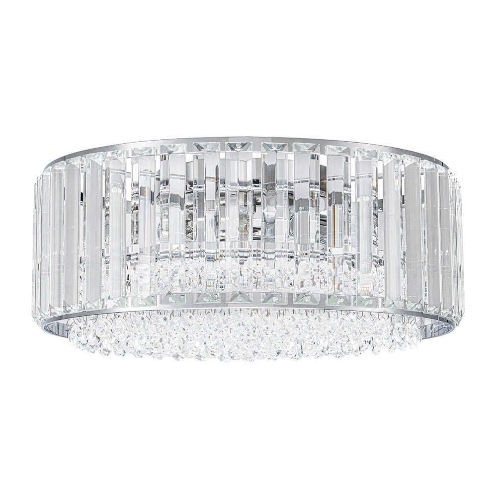 Moderna Lámpara de Techo de Cristal Redonda de 3 Luces