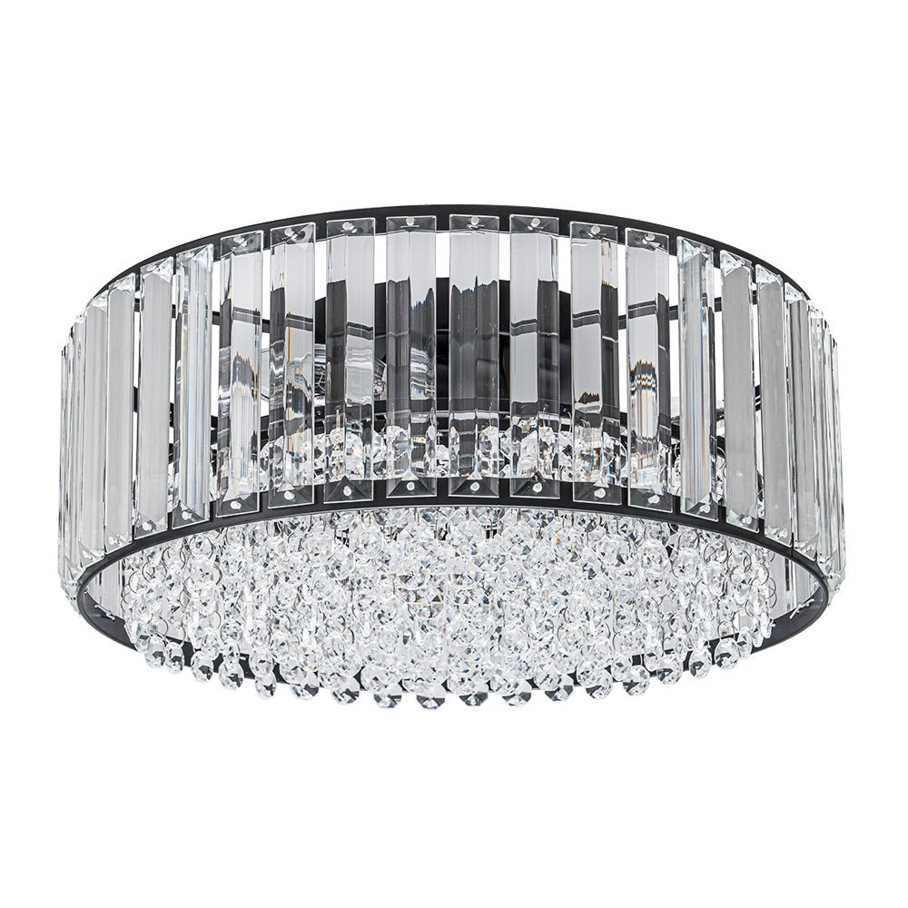 Moderna Lámpara de Techo de Cristal Redonda de 3 Luces