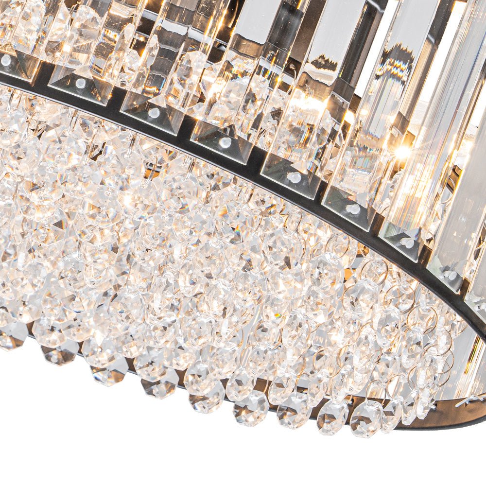 Moderna Lámpara de Techo de Cristal Redonda de 3 Luces