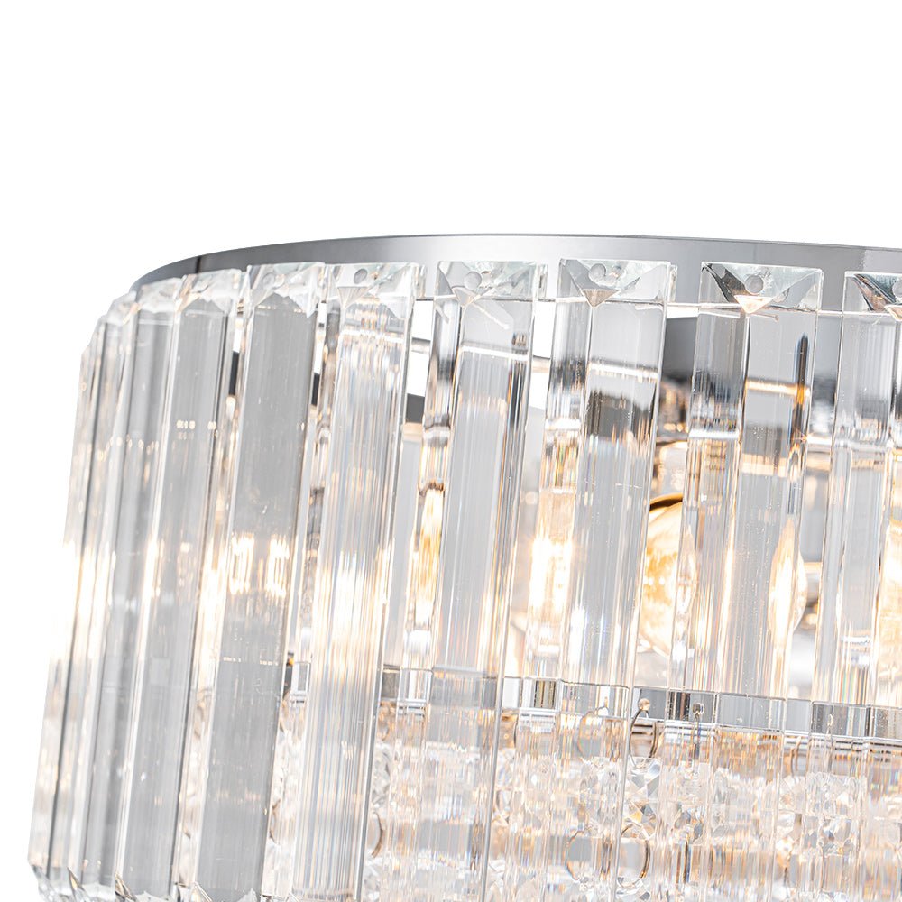 Moderna Lámpara de Techo de Cristal Redonda de 3 Luces