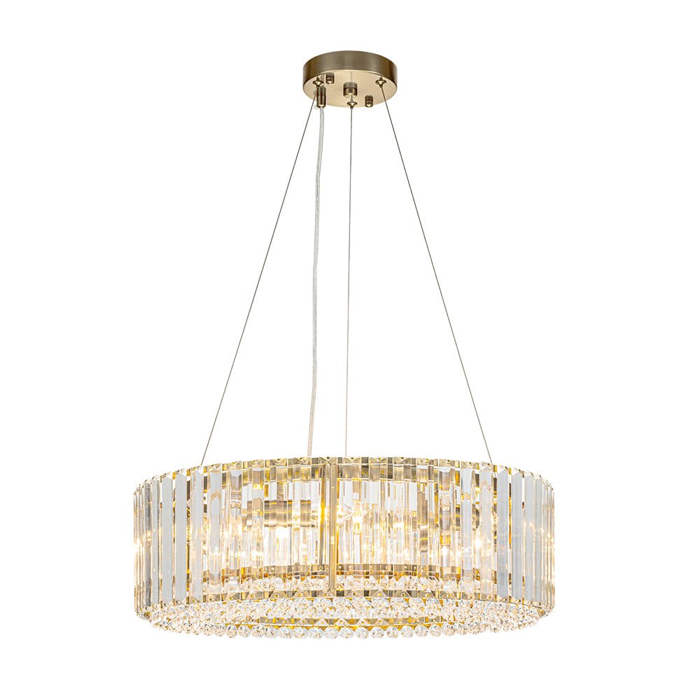 Moderno candelabro de cristal redondo de 6 luces