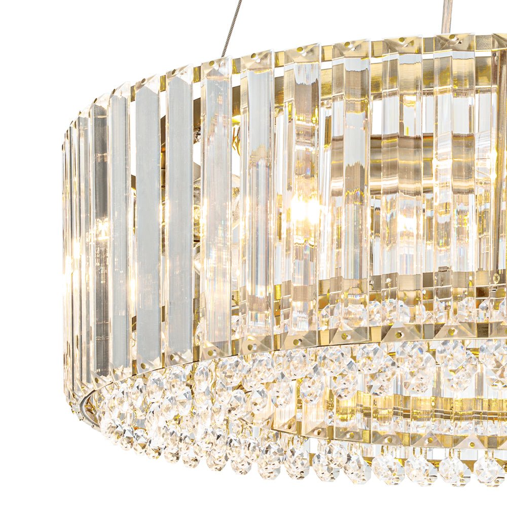 Moderno candelabro de cristal redondo de 6 luces