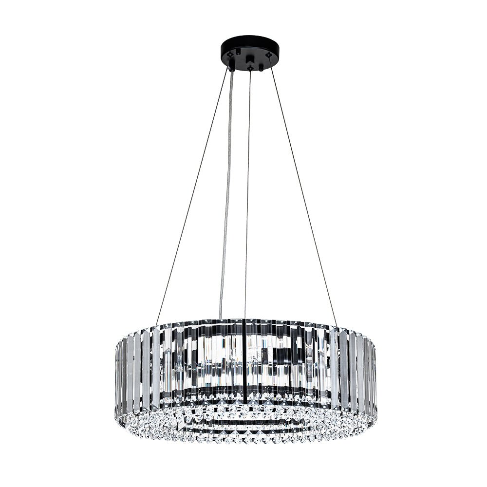 Moderno candelabro de cristal redondo de 6 luces