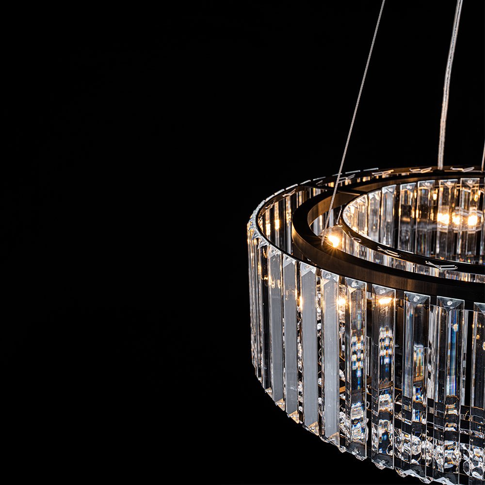 Moderno candelabro de cristal redondo de 6 luces