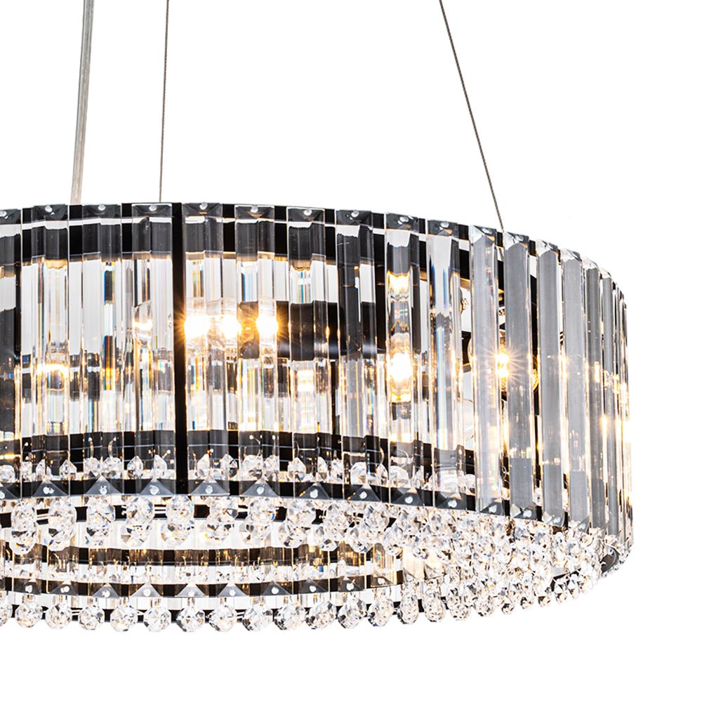 Moderno candelabro de cristal redondo de 6 luces