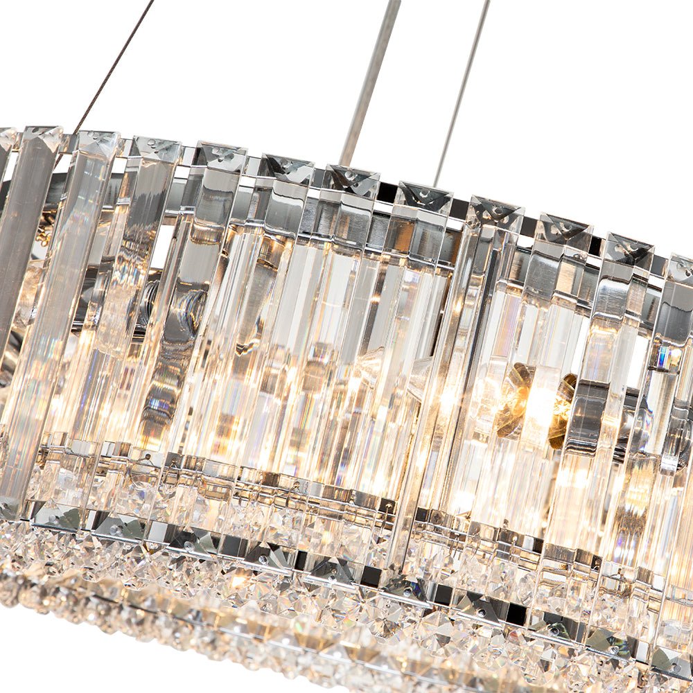 Moderno candelabro de cristal redondo de 6 luces