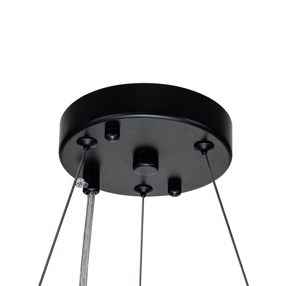Moderno candelabro de cristal redondo de 6 luces