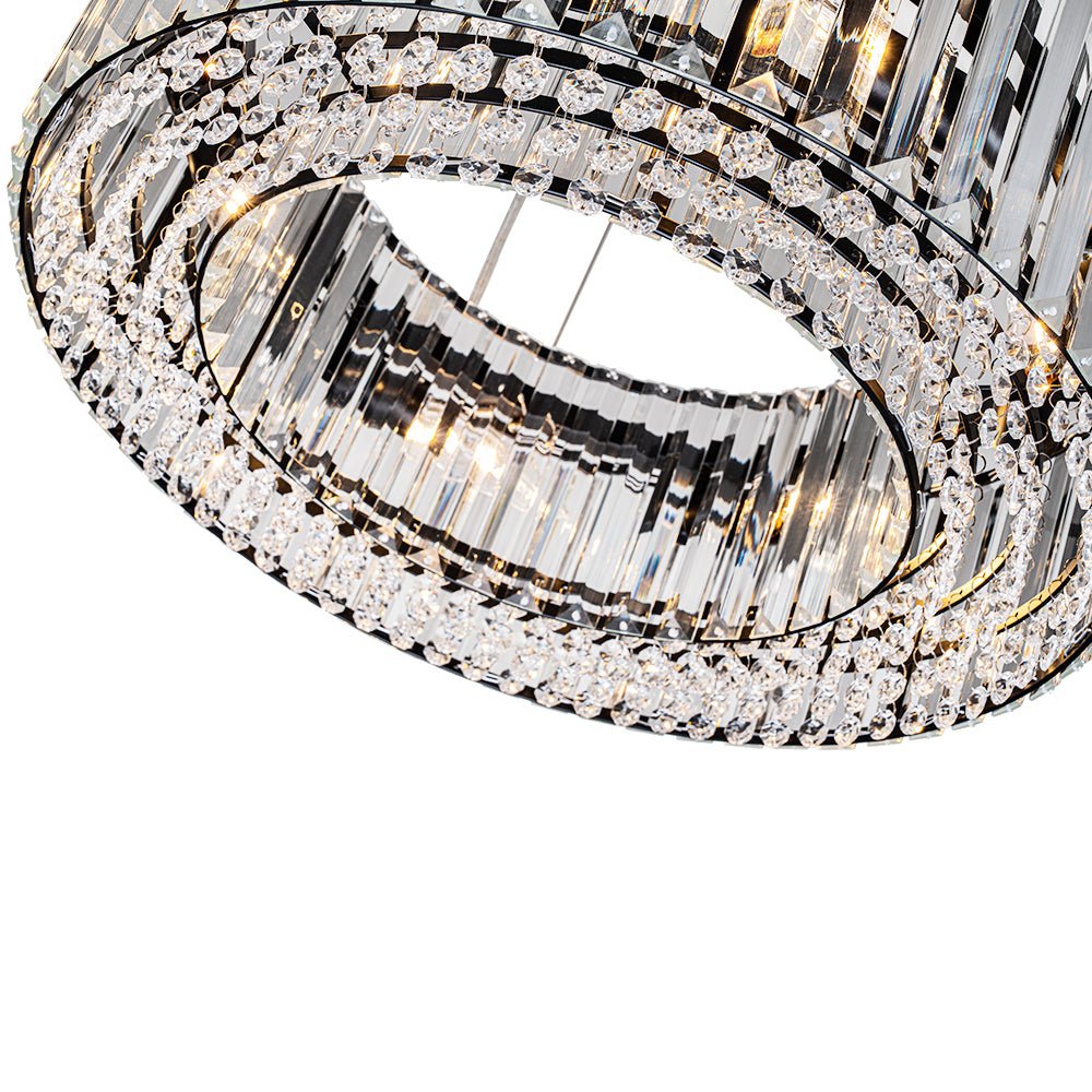 Moderno candelabro de cristal redondo de 6 luces
