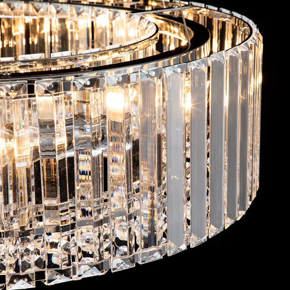 Moderno candelabro de cristal redondo de 6 luces