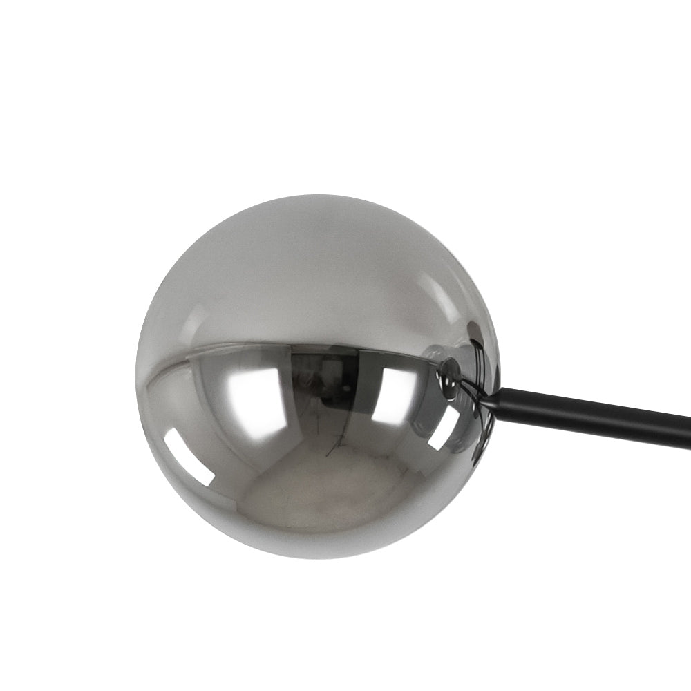 Moderna Lámpara de Techo Semi Lineal Sputnik de Vidrio Ahumado con 6 Luces