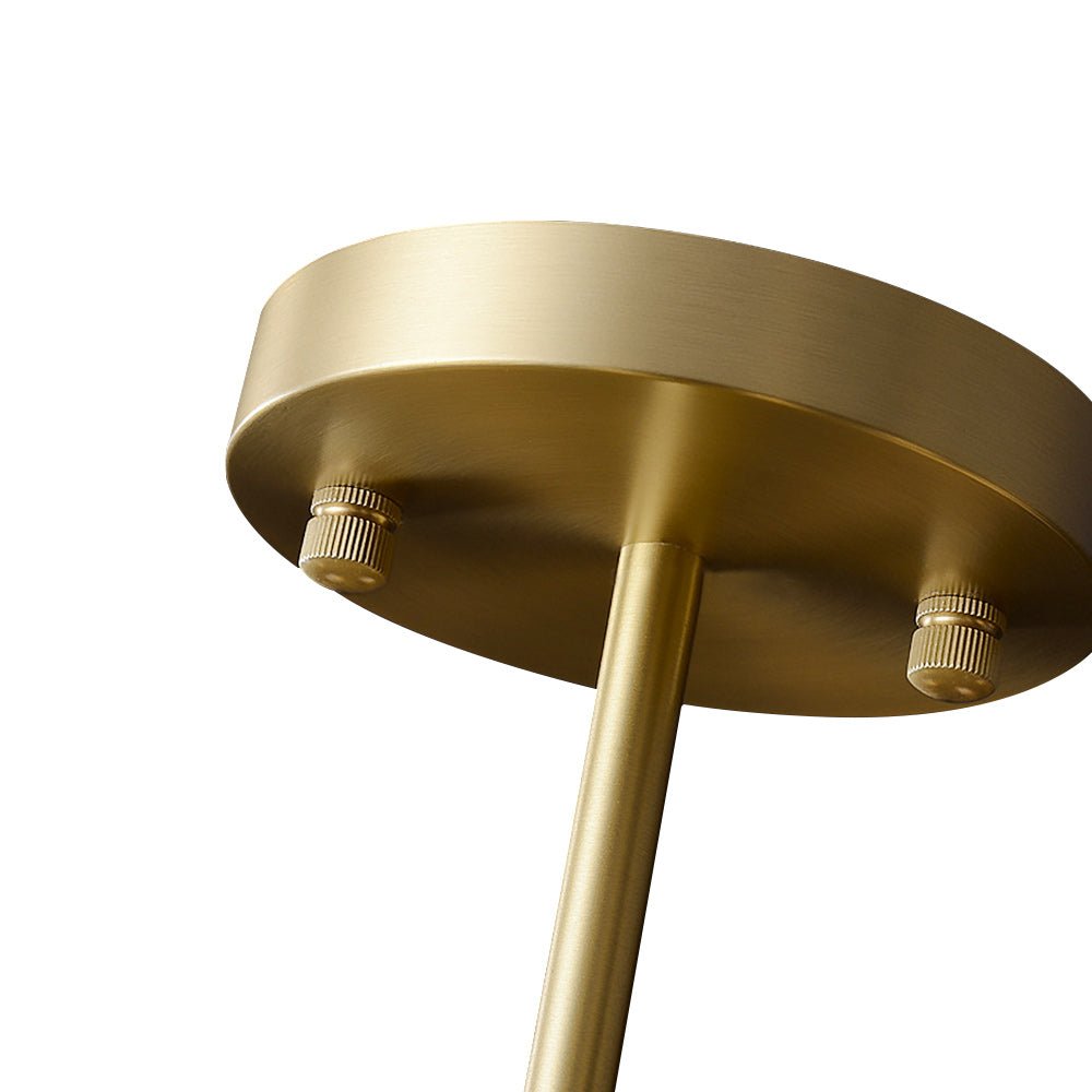 Moderno candelabro de tambor con 6 luces y vidrio texturizado de agua