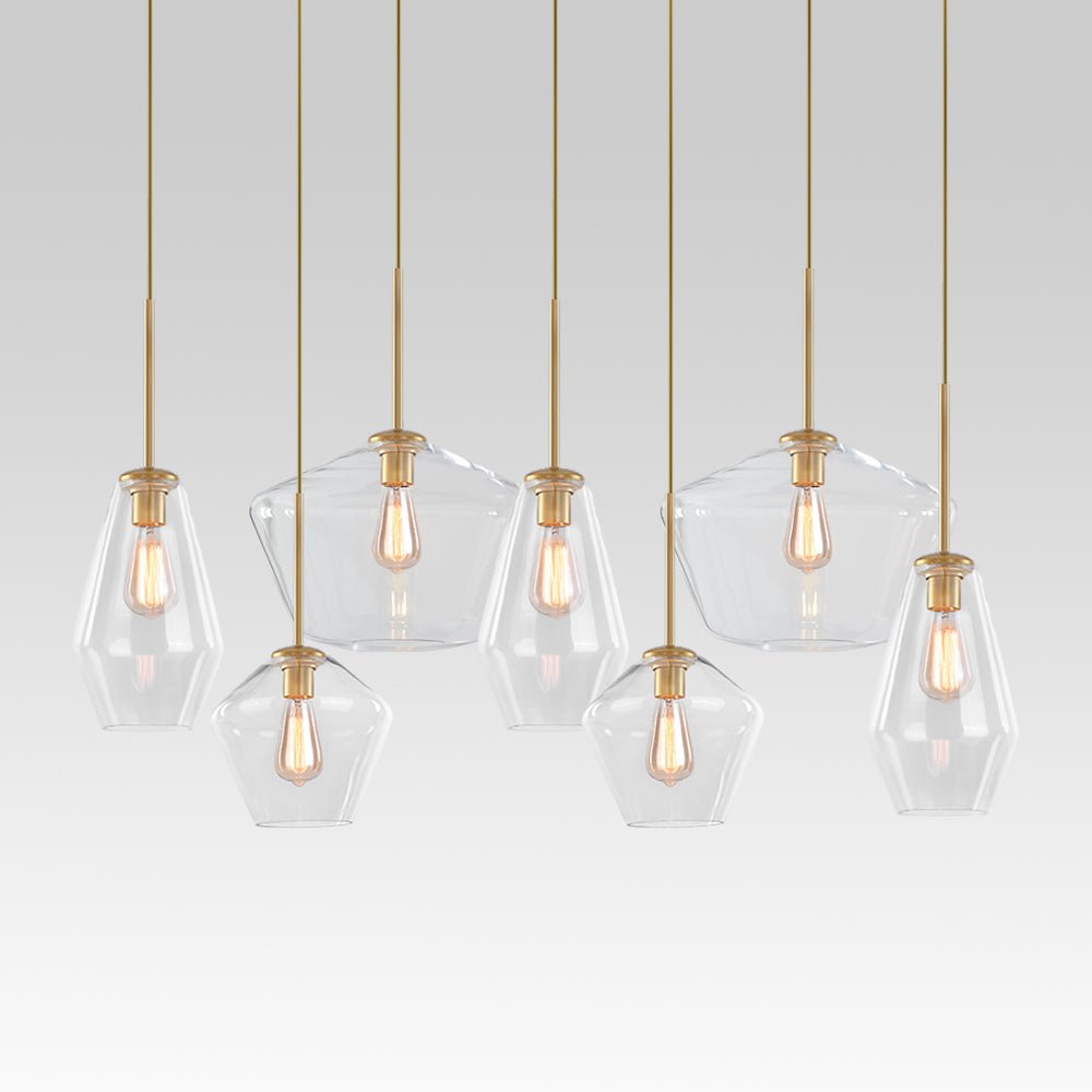 Moderna Lámpara Colgante Geométrica de Vidrio de 7 Luces