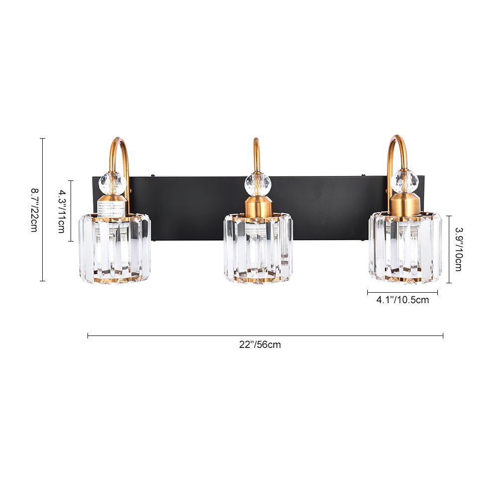 Luz de Vanity Moderna para Baño con Acento de Cristal de Vidrio