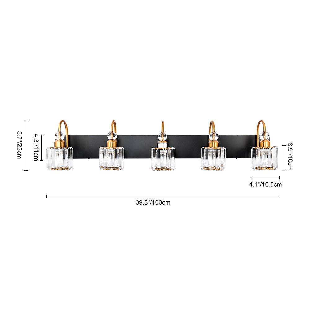 Luz de Vanity Moderna para Baño con Acento de Cristal de Vidrio